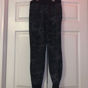 Athletic black and grey camo sweats. Size S